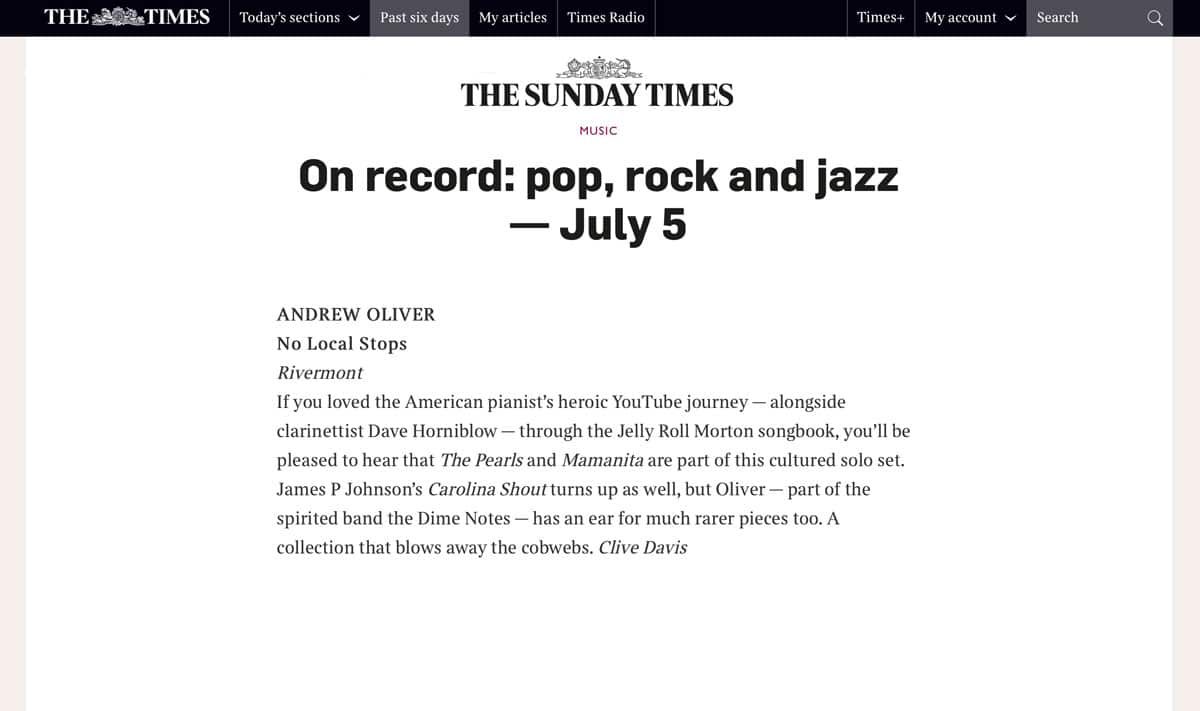 No Local Stops review in the Times