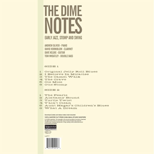 The Dime Notes vinyl cover art rear