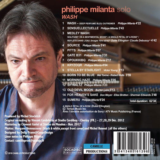 Rear cover of CD Wash by Philippe Milanta