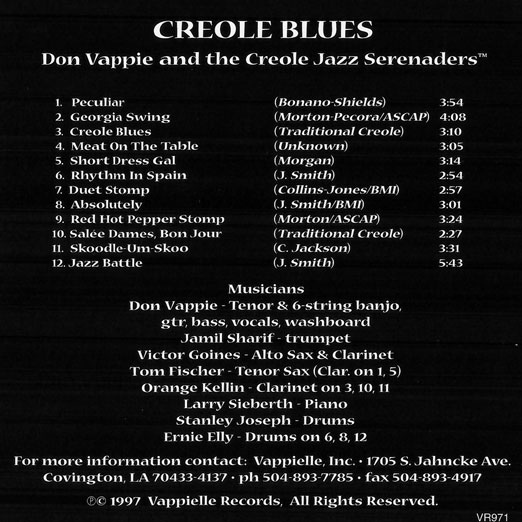 Creole Blues Rear cover